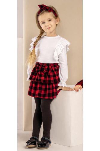 Spódniczka 163578 "Magia Świąt" Nicol - kratka: czarny, czerwony