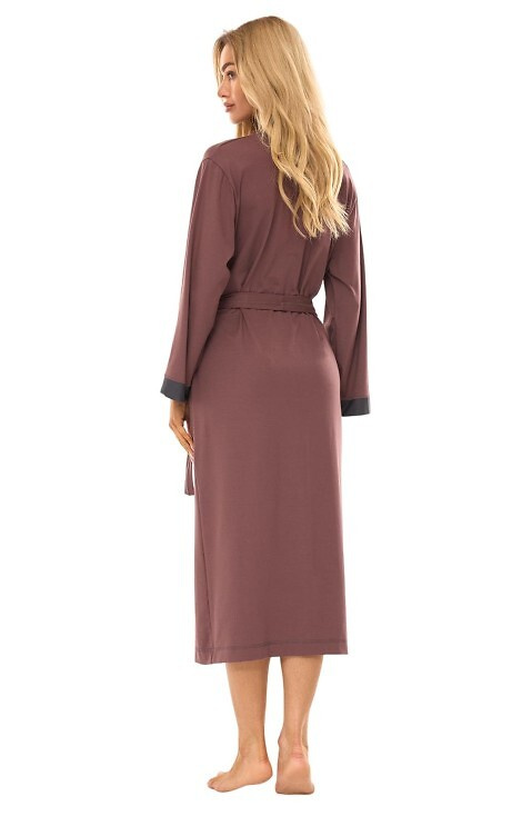 2505 Szlafrok Damski długi L&L - śliwka