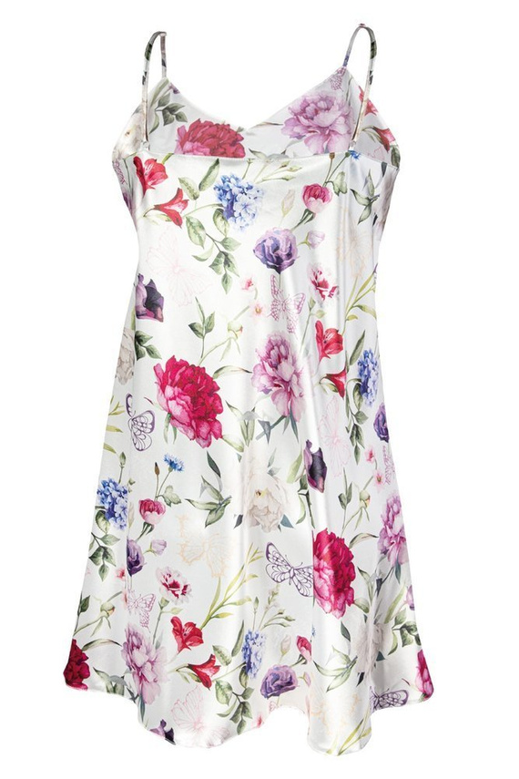 DK-HK Flowers Halka satynowa koszulka damska DKaren - 5 biały