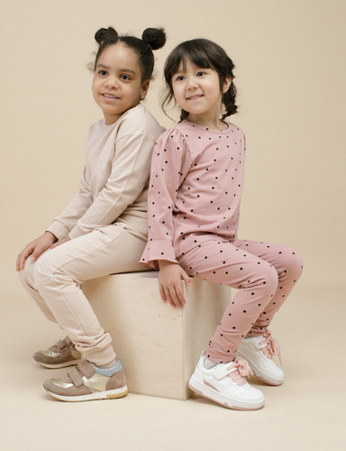 Tres Bien Pinokio Bluzka dla dziewczynki, długi rękaw - róż groszki