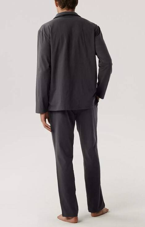 BNMP-001 Piżama męska długi rękaw, Atlantic- grafitowa