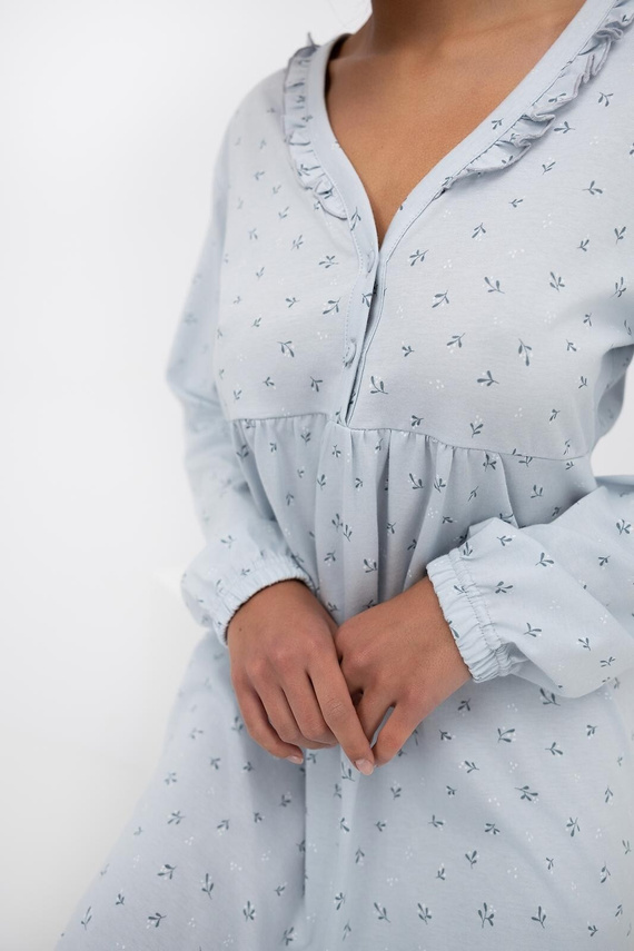 Lucille Koszula damska Sensis gołębi – bawełniana koszula nocna z falbanką