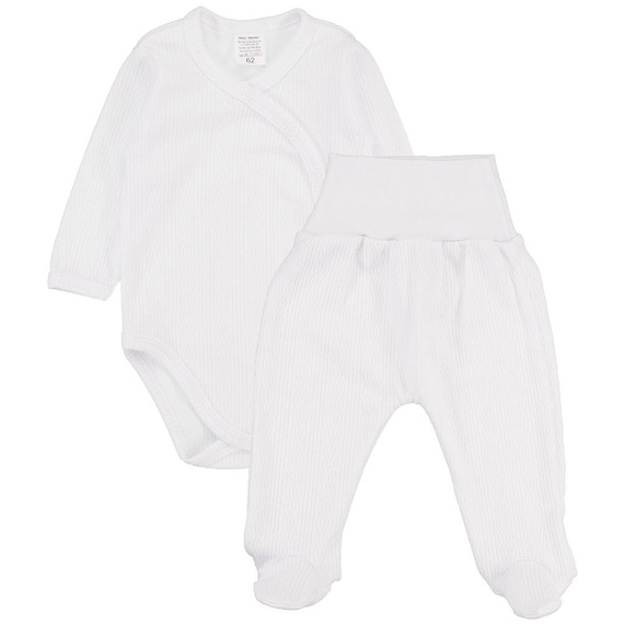 Ażur warkocz Martex Komplet body z półśpiochem biały