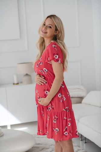 Lovely Dress Milk&Love sukienka ciążowa i do karmienia koralowy