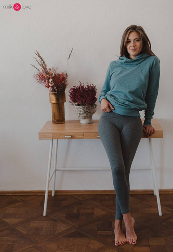 Długie legginsy z niskim pasem Milk&Love ciemny szary melanż