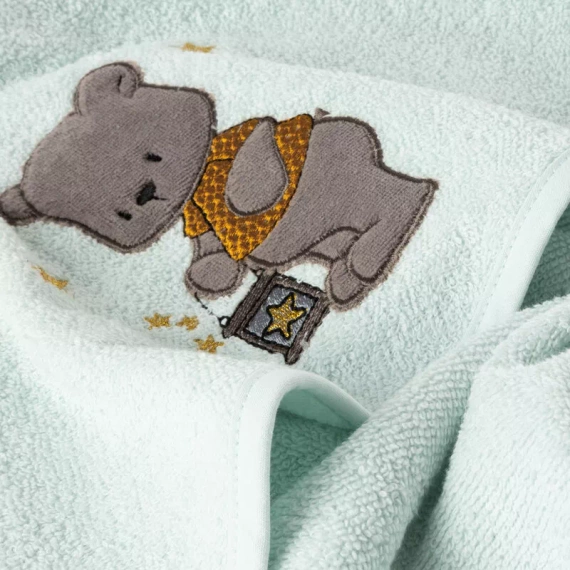 Baby 62 Miś niemowlęce okrycie kąpielowe Eurofirany miętowy