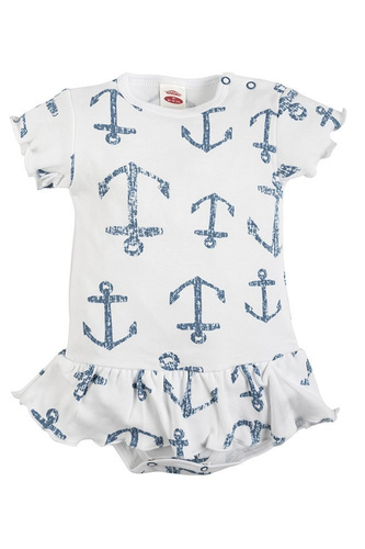 "BLUE SEA" Makoma Sukienkobody długi rękaw biały