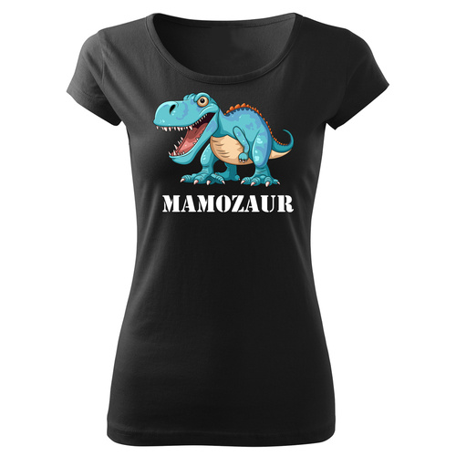 SKU D046 "Mamozaur" koszulka damska Moocha czarny 