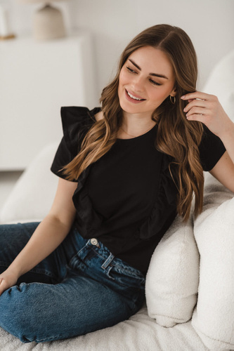 Milky Waves bluzka do karmienia z krótkim rękawem Milk&Love czarny