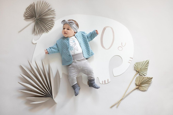 Slow Life Pinokio Rozpinane body z długim rękawem - ecru