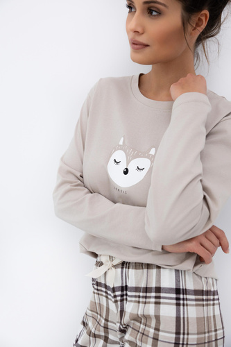 Tinsley Piżama damska Sensis – bawełniana, długa, w kratkę