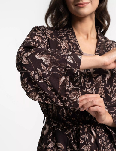 Szlafrok damski Moraj PDSZ3400-001 cappuccino 100% wiskoza krótki