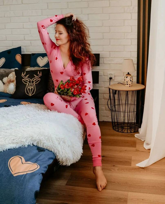 24 Serca Kombinezon damski Bonamera różowy