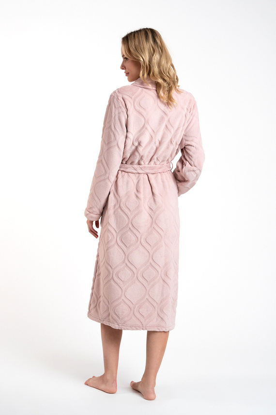 Morena Szlafrok damski polarowy Іtalian Fashion - pudrowy róż