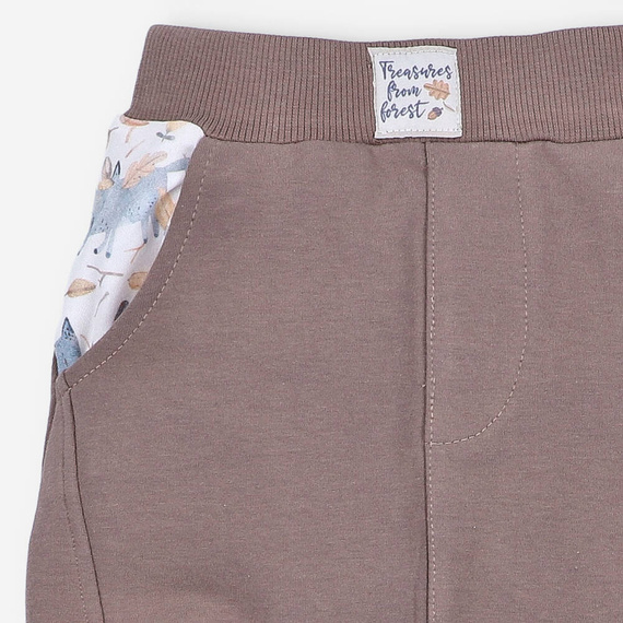 ABN-4509 Skarby Jesieni Spodnie dresowe z bawełny organicznej Nini brązowy