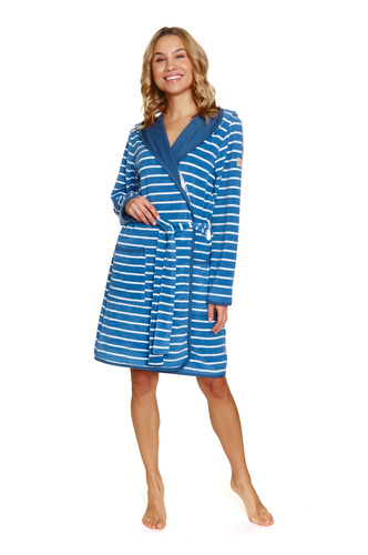 7225 Szlafrok damski Doctor Nap – elegancja i komfort na co dzień - blue
