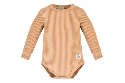 "Natural Harmony" Makoma Body niemowlęce z długim rękawem latte