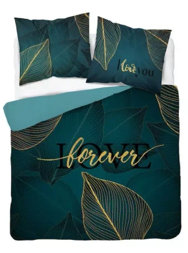 4331 A Pościel bawełniana Love Detexpol turkusowy