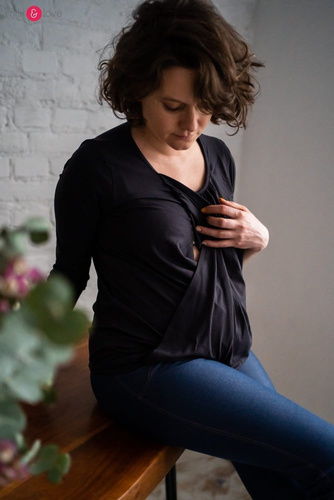 Kangaroo Milk&Love bluzka ciążowa i do karmienia z rękawem 7/8 rose brown