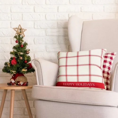 Clark Poszewka świąteczna Happy Holidays Eurofirany beżowy