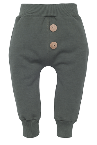 "ROSES" Makoma Spodnie niemowlęce dresowe khaki