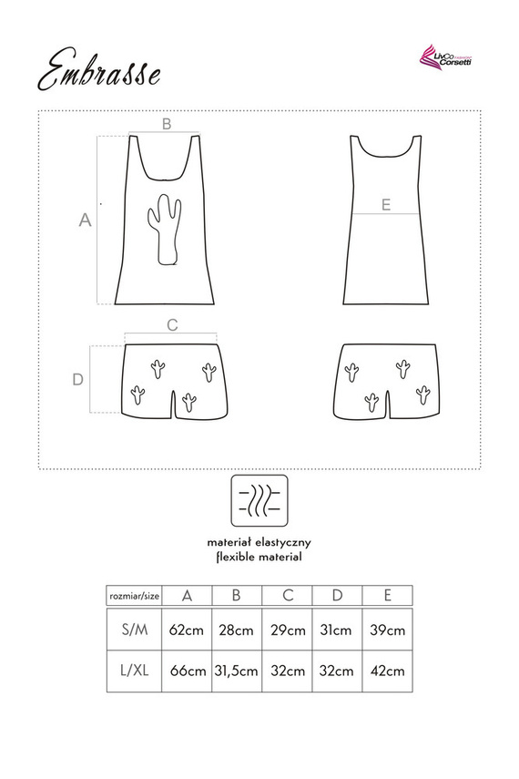 Embrasse 0404 Piżama damska LivCo Corsetti Fashion