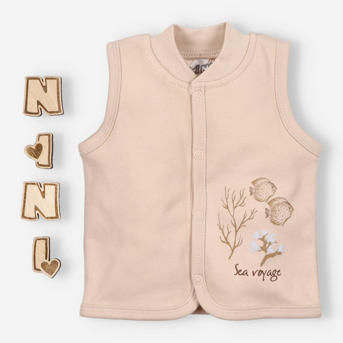 Turtles Kamizelka z bawełny organicznej Nini beżowy