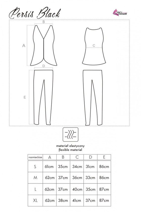 Persis Black 90042-1 Piżama damska LivCo Corsetti Fashion