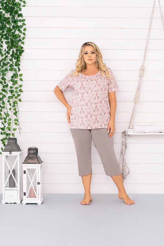 Kalmia Piżama Damska krótki rękaw, 3/4 spodnie Italian Fashion- druk