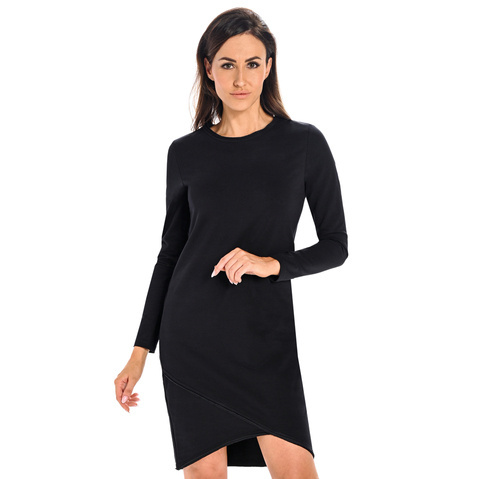 216102 Isabella Sukienka asymetryczna Teyli - czarny