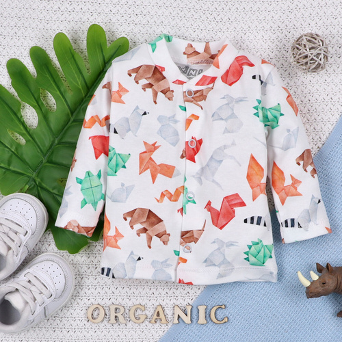 ABN-5388 Fun Origami Kaftanik niemowlęcy z bawełny organicznej Nini druk