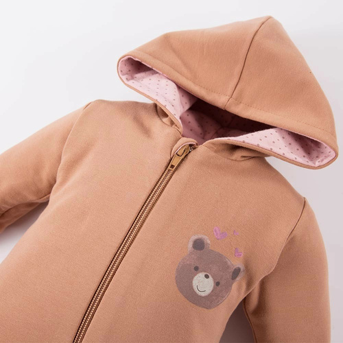 Hearts & Bears Eevi Dresowy Pajac z kapturem -beż