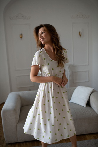 Lovely Dress Midi Milk&Love sukienka ciążowa i do karmienia granatowa w groszki