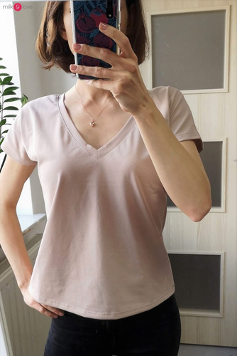 Two Ways Milk&Love bluzka ciążowa i do karmienia z krótkim rękawem dusty cedar