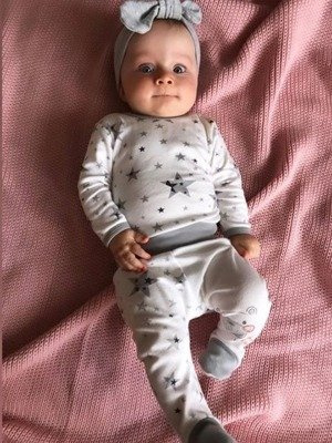 Body z długim rękawem "STARS & TEDDY" Makoma gwiazdki