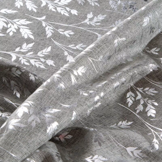 Simona obrus liście z błyszczącym nadrukiem Eurofirany srebrny