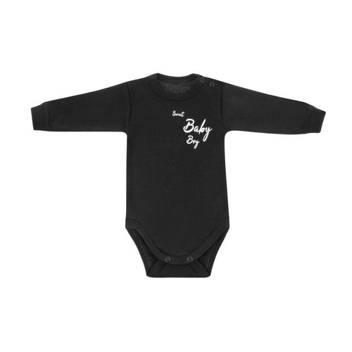 "Black & White" Body z długim rękawem dla chłopca Terjan - czarny