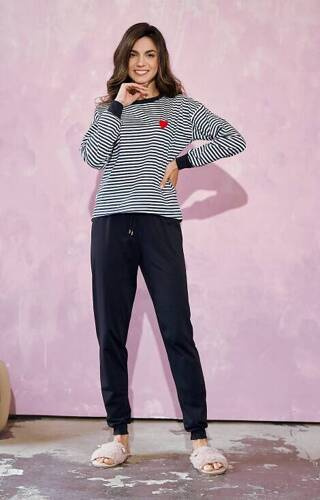 3219 Trudy Piżama damska Taro - granatowy