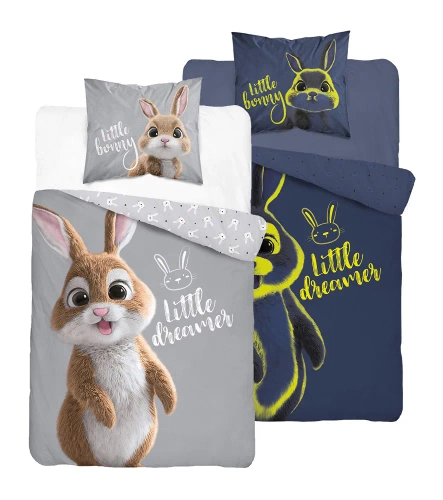 4635 A Fluo 35 Pościel bawełniana świecąca w ciemności Królik Detexpol  