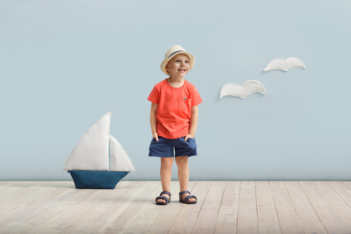 Sailor Pinokio Bluzka dla chłopca z krótkim rękawem - czerwony