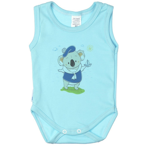 Koala Martex body niemowlęce ramiączkach turkusowy