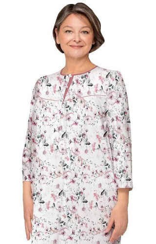 204 Bogna II rozpinana koszula nocna Martel - biały-różowy 24