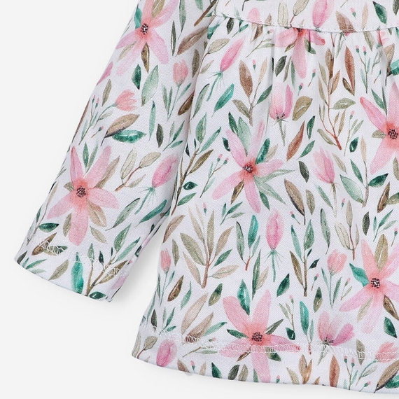 Pink Flowers Kaftanik niemowlęcy z bawełny organicznej Nini