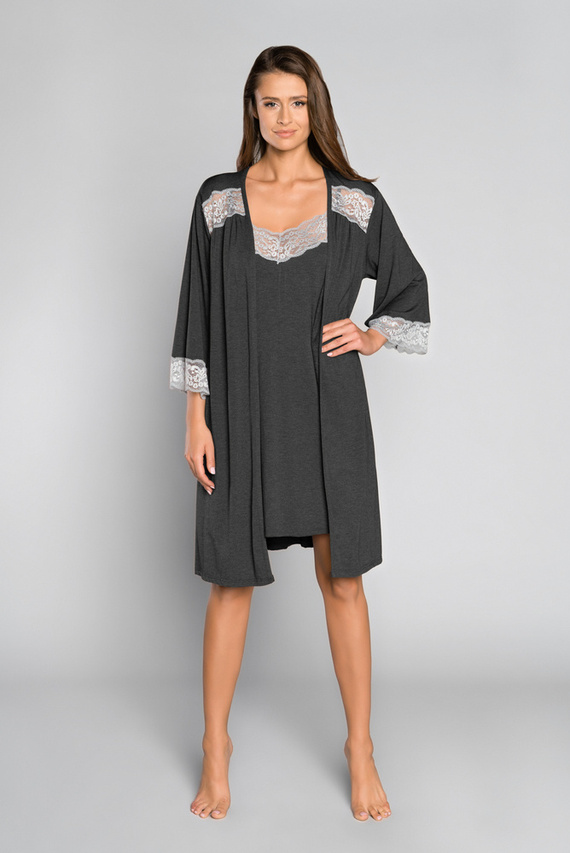 Sonata Szlafrok Damski Italian Fashion ciemny melanż