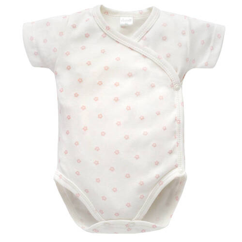 Lovely Day Pinokio Body kopertowe z krótkim rękawem - ecru kwiaty