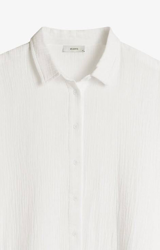 HLP-476 Piżama Damska rozpinana muślinowa Atlantic- ecru