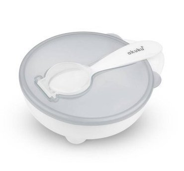 ALA0424 Miseczka z łyżeczką Akuku white