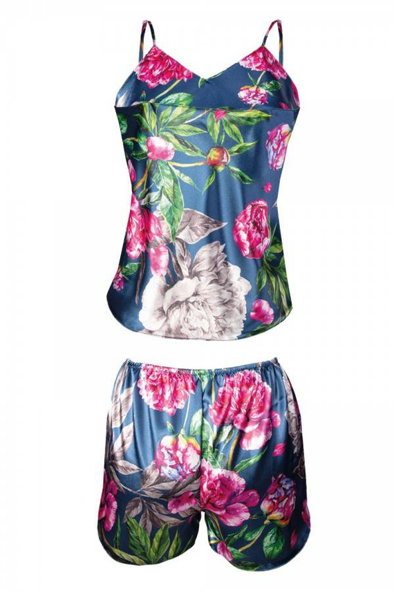 DK-KK Flowers Komplet piżama damska DKaren - 1 granatowy