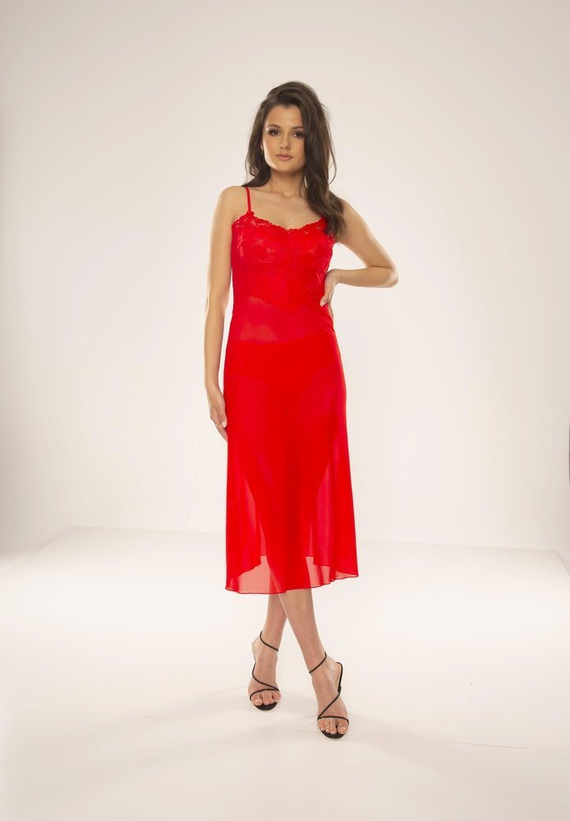 469 Alison Koszula nocna na ramiączkach Forex - czerwony