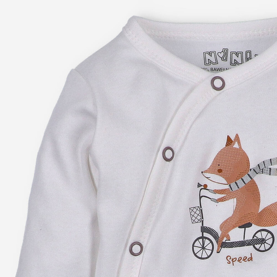 ABN-4702/ECR Cute Cars Body kopertowe z bawełny organicznej Nini ecru